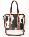 American Darling ADBGH101 Tote Hand Tooled Hair-On Genuine Leather Women Bag Western Handbag Purse