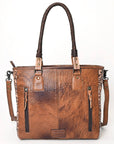 American Darling ADBGH101 Tote Hand Tooled Hair-On Genuine Leather Women Bag Western Handbag Purse