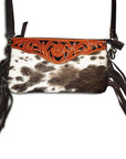 American Darling Small Crossbody Hand Tooled Hair On Genuine Leather Women Bag Western Handbag Purse