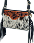 American Darling Small Crossbody Hand Tooled Hair On Genuine Leather Women Bag Western Handbag Purse