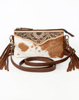 American Darling Small Crossbody Hand Tooled Hair On Genuine Leather women bag western handbag purse