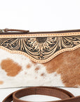 American Darling Small Crossbody Hand Tooled Hair On Genuine Leather women bag western handbag purse
