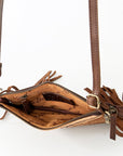 American Darling Small Crossbody Hand Tooled Hair On Genuine Leather women bag western handbag purse