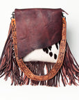 American Darling ADBGZ150 Messenger Hand Tooled Hair-On Genuine Leather Women Bag Western Handbag Purse