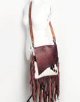American Darling ADBGZ150 Messenger Hand Tooled Hair-On Genuine Leather Women Bag Western Handbag Purse
