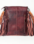 American Darling ADBGZ150 Messenger Hand Tooled Hair-On Genuine Leather Women Bag Western Handbag Purse