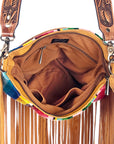 American Darling ADBGZ153 Messenger Saddle Blanket Genuine Leather Women Bag Western Handbag Purse