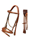 ExionPro Fancy Stitched Raised Anatomical Bridle with Rubber Reins
