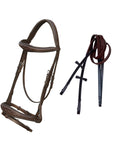 ExionPro Fancy Stitched Raised Anatomical Bridle with Rubber Reins
