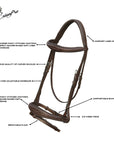 ExionPro Fancy Stitched Raised Anatomical Bridle with Rubber Reins