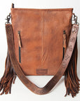 American Darling Messenger Hand Tooled Hair On Genuine Leather Women Bag Western Handbag Purse