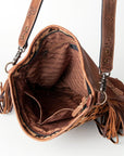 American Darling Messenger Hand Tooled Hair On Genuine Leather Women Bag Western Handbag Purse