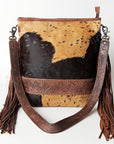 American Darling Messenger Hand Tooled Hair On Genuine Leather Women Bag Western Handbag Purse