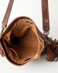 American Darling Messenger Hand Tooled Hair On Genuine Leather Women Bag Western Handbag Purse