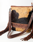 American Darling Messenger Hand Tooled Hair On Genuine Leather Women Bag Western Handbag Purse