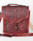 American Darling ADBG6002 Briefcase Hand Tooled Genuine Leather Women Bag Western Handbag Purse
