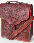 American Darling ADBG6002 Briefcase Hand Tooled Genuine Leather Women Bag Western Handbag Purse
