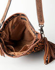 American Darling Messenger Hand Tooled Hair On Genuine Leather Women Bag Western Handbag Purse