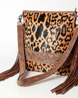 American Darling Messenger Hand Tooled Hair On Genuine Leather Women Bag Western Handbag Purse