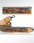 American Darling ADSTF103 Hand Tooled Genuine Leather Crossbody Handle Strap For Bags