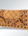American Darling ADBG495 Wallet Hand Tooled Genuine Leather Women Bag Western Handbag Purse