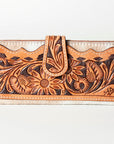 American Darling ADBG487BR Wallet Hand Tooled Hair On Genuine Leather Women Bag Western Handbag Purse