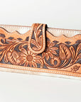 American Darling ADBG487BR Wallet Hand Tooled Hair On Genuine Leather Women Bag Western Handbag Purse