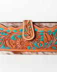 American Darling ADBG487BR Wallet Hand Tooled Hair On Genuine Leather Women Bag Western Handbag Purse