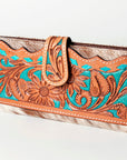 American Darling ADBG487BR Wallet Hand Tooled Hair On Genuine Leather Women Bag Western Handbag Purse