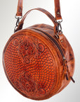 American Darling ADBG498A Canteen Hand Tooled Genuine Leather Women Bag Western Handbag Purse