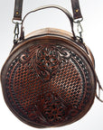American Darling ADBG498A Canteen Hand Tooled Genuine Leather Women Bag Western Handbag Purse