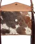 American Darling ADBGD104 Clutch Hand Tooled Hair-On Genuine Leather Women Bag Western Handbag Purse