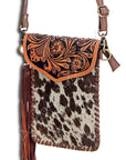 American Darling ADBGD105 Large Crossbody Hand Tooled Hair-On Genuine Leather Women Bag Western Handbag Purse