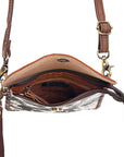 American Darling ADBGD105 Large Crossbody Hand Tooled Hair-On Genuine Leather Women Bag Western Handbag Purse