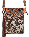 American Darling ADBGD105 Large Crossbody Hand Tooled Hair-On Genuine Leather Women Bag Western Handbag Purse