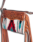 American Darling ADBGZ157DAR1 Clutch Hand Tooled Saddle Blanket Genuine Leather Women Bag Western Handbag Purse