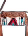 American Darling ADBGZ157DAR1 Clutch Hand Tooled Saddle Blanket Genuine Leather Women Bag Western Handbag Purse