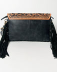 American Darling ADBGD111 Envelope Hand Tooled Hair-On Genuine Leather Women Bag Western Handbag Purse
