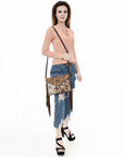 American Darling ADBGD112 Envelope Hand Tooled Hair-On Genuine Leather Women Bag Western Handbag Purse