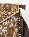 American Darling ADBGD112 Envelope Hand Tooled Hair-On Genuine Leather Women Bag Western Handbag Purse