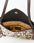 American Darling ADBGD112 Envelope Hand Tooled Hair-On Genuine Leather Women Bag Western Handbag Purse