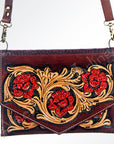 American Darling ADBGH118 Small Crossbody Hand Tooled Genuine Leather Women Bag Western Handbag Purse