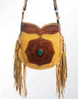 American Darling ADBGH129 Messenger Hand Tooled Genuine Leather Women Bag Western Handbag Purse