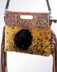 American Darling Clutch Hand Tooled Hair on Genuine Leather Western Women Bag Handbag Purse | Purses for Cute