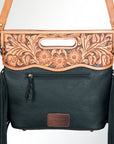 American Darling Clutch Hand Tooled Saddle Blanket Fabric Genuine Leather Western Women Bag Handbag Purse | Purses for Cute