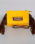American Darling ADBG501A Clutch Hand Tooled Hair On Genuine Leather women bag western handbag purse