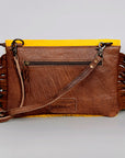 American Darling ADBG501A Clutch Hand Tooled Hair On Genuine Leather women bag western handbag purse