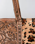 American Darling ADBG502ABRAH Tote Hand Tooled Hair-On Genuine Leather Women Bag Western Handbag Purse