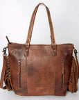 American Darling ADBG502ABRAH Tote Hand Tooled Hair-On Genuine Leather Women Bag Western Handbag Purse