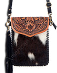 American Darling ADBGD115 Crossbody Hand Tooled Hair-On Genuine Leather Women Bag Western Handbag Purse